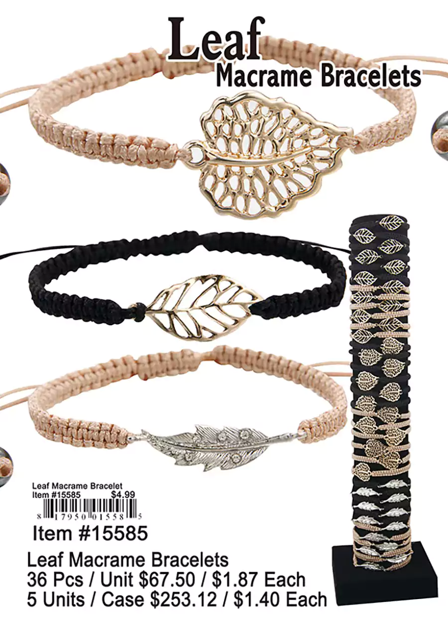 Leaf Macrame Bracelets